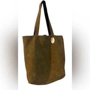 Vintage Kenneth Cole boho suede hobo grunge shoulder bag. Olive green